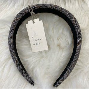 4/$20 A New Day Black, White Plaid Fabric Headband